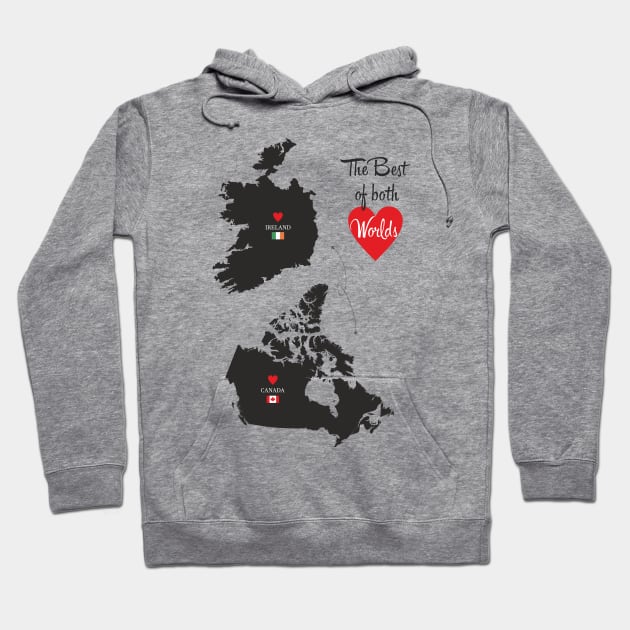 The Best of both Worlds - Ireland - Canada Hoodie by YooY Studio